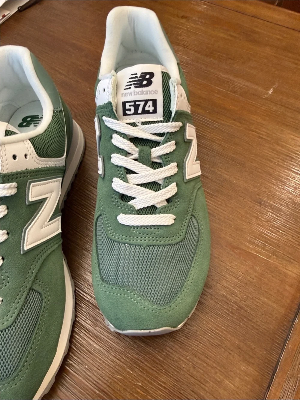 New Balance Green Suede & White Accent Retro Runner